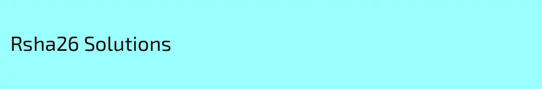 Rsha26 Solutions